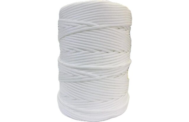 Corda Poliéster 2mm Branca Trançada Rolo 1KG Multiuso Resistente para Amarração