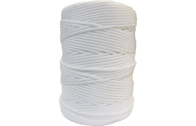 Corda Poliéster 3mm Branca Trançada Rolo 1/2KG Multiuso Resistente para Amarração