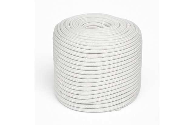 Corda Poliéster 8mm Trançada Branca - Multiuso Resistente para Amarração