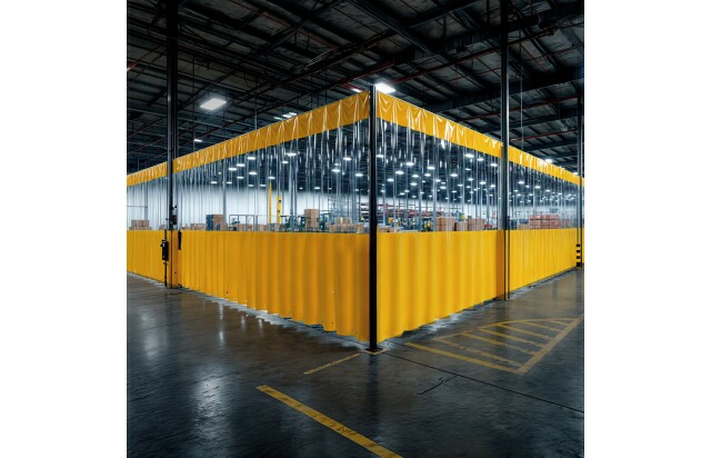 Cortina Industrial Sob Medida PVC Transparente Reforçada Proteção Térmica Poeira Frigorífica Galpão Alta Resistência