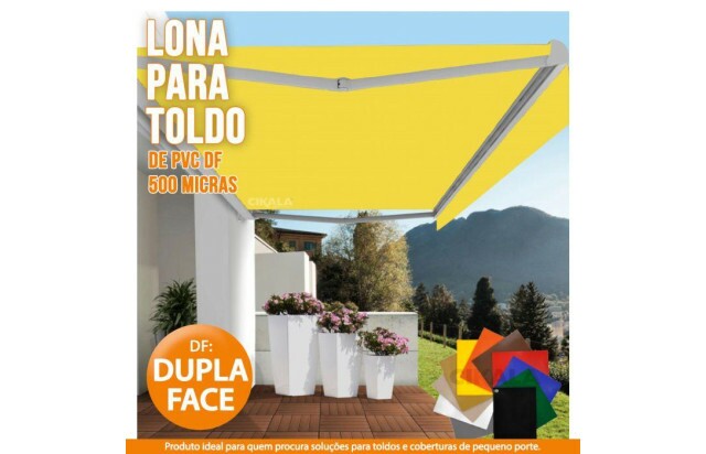 Lona DF Dupla Face Amarela PVC Vinil Espessura 500 Micras M2