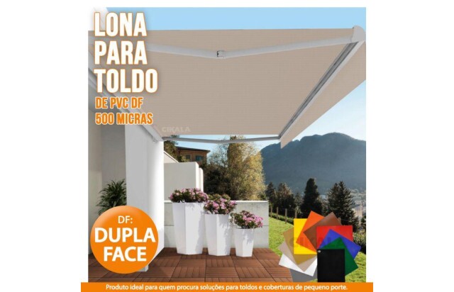 Lona DF Dupla Face Areia PVC Vinil Espessura 500 Micras M2