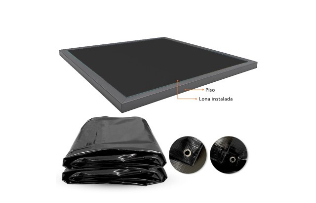 Lona para Tatame Preta x Preta CK600 Micras Profissional - Proteção para Ringue Octógono e Tatame EVA M2