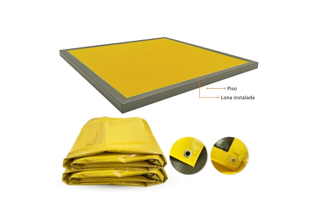 Lona para Tatame Amarela x Preta CK600 Micras Profissional - Proteção para Ringue Octógono e Tatame EVA M2