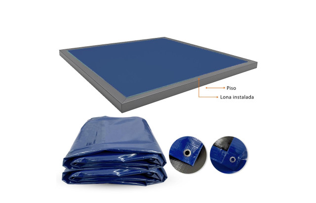 Lona para Tatame Azul x Preta CK600 Micras Profissional - Proteção para Ringue Octógono e Tatame EVA M2