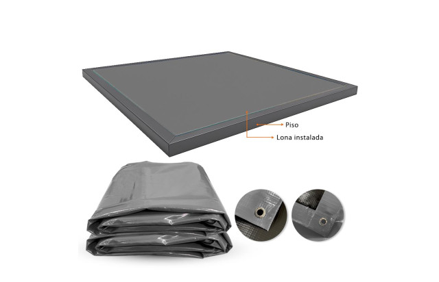 Lona para Tatame Cinza x Preta CK600 Micras Profissional - Proteção para Ringue Octógono e Tatame EVA M2