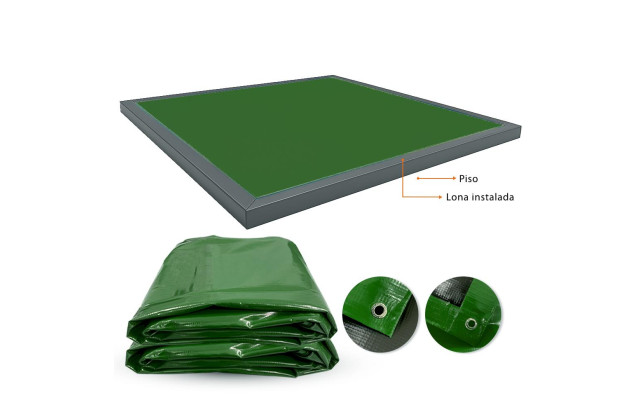 Lona para Tatame Verde x Preta CK600 Micras Profissional - Proteção para Ringue Octógono e Tatame EVA M2