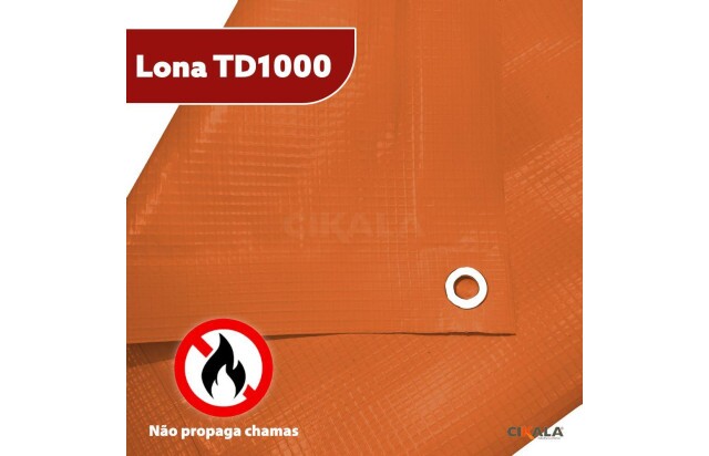 Lona para Eventos Laranja TD1000 - Proteção e Segurança para Toldos, Festas, Feiras e Shows M2