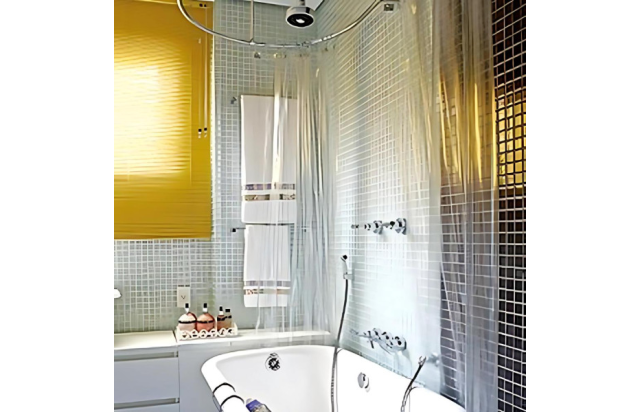 Cortina Box Banheiro Transparente Cristal Diversas Medidas com Presilha para Fixar - Anti-UV Antifungica e Atóxica