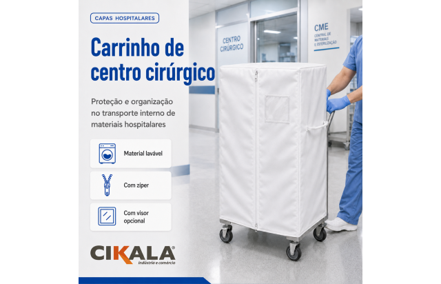 Capa para Carrinho de Centro Cirúrgico com Proteção para Materiais Esterilizados
