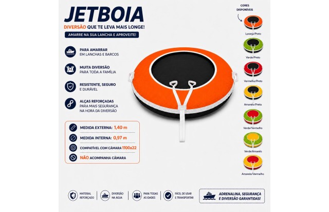 Capa para Boia Cross Nylon 600 Jet Boia com Alças e Fitas Reforçada