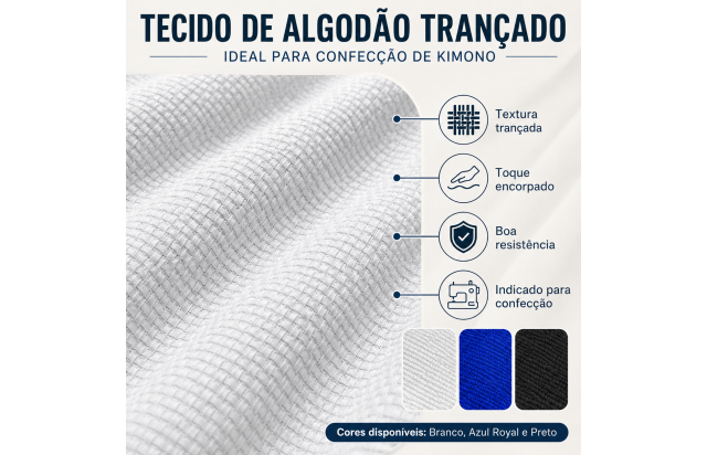 Tecido de Algodão Trançado para Kimono 1,55m de Largura