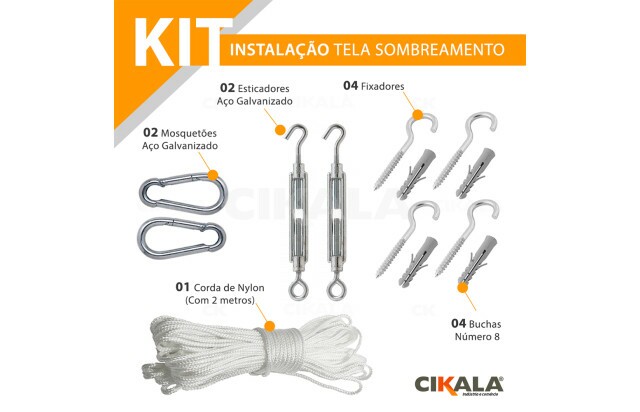 Kit para Instalação Tela Shade Sombreamento