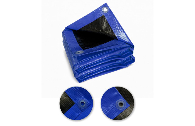 Lona CK400 Micras PVC Azul x Preta para Cobertura Estática para Estoques, Equipamentos e Áreas Externas