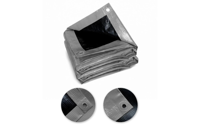 Lona CK400 Micras PVC Cinza x Preta para Cobertura Estática para Estoques, Equipamentos e Áreas Externas