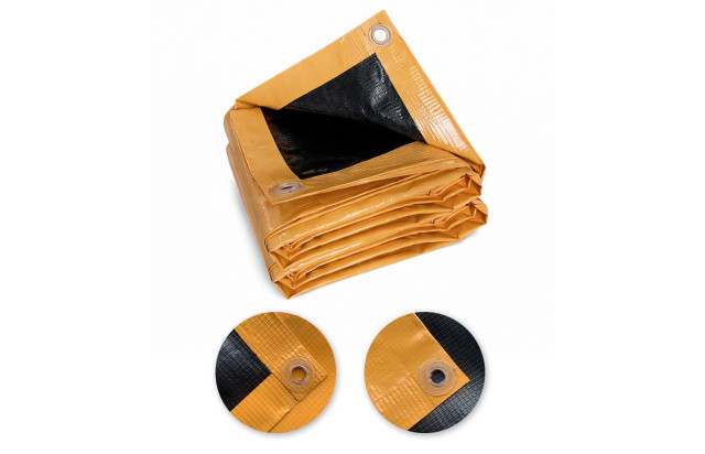 Lona CK400 Micras PVC Laranja x Preta para Cobertura Estática para Estoques, Equipamentos e Áreas Externas