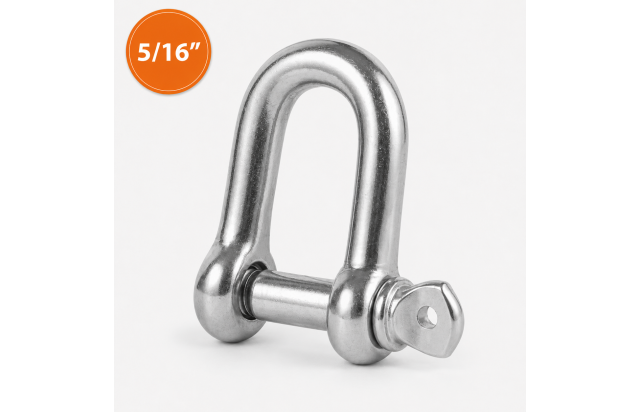 Manilha Reta 7,9 mm 5/16" Aço Galvanizado com Pino para Cabo de Aço 6 mm