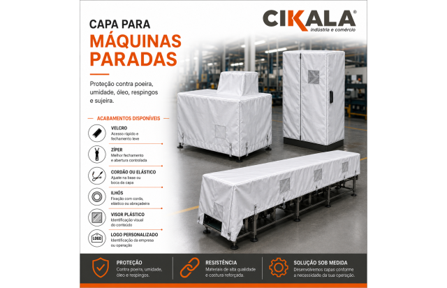 Capa para Máquinas Paradas com Proteção contra Poeira Umidade e Respingos