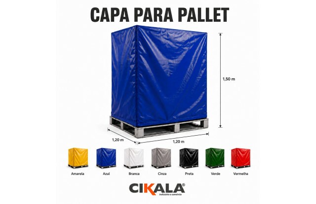 Capa para Pallet 600 Micras PVC 1,20 x 1,20 x 1,50 M para Proteção de Mercadorias