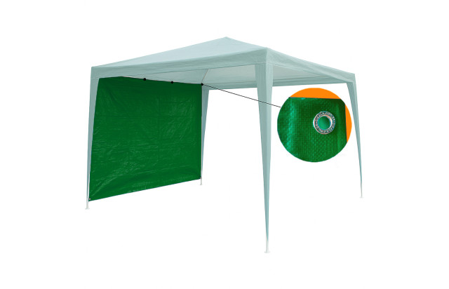 Parede Fechamento Gazebo 2x1,85m Verde Impermeável Polietileno UV com Ilhós Lateral para Tenda