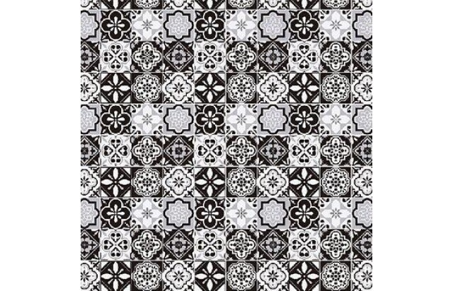 Tapete Passadeira Portugues Preto e Branco Larg 43 cm x 01 M