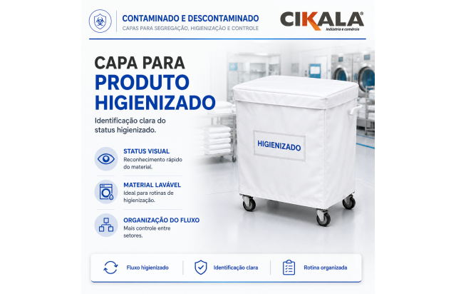 Capa para Produto Higienizado com Proteção Pós-Limpeza e Descontaminação