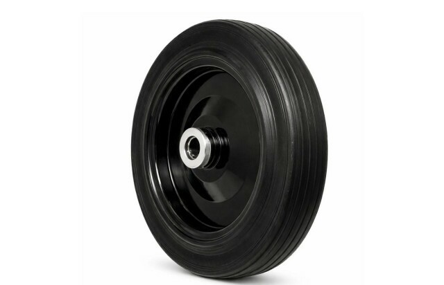 Roda Alumínio 9" com Borracha Maciça Eixo 7/8 Resistência Industrial 150kg Carrinho Carga