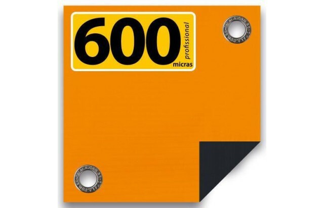 Lona para Tatame Laranja x Preta CK600 Micras Profissional - Proteção para Ringue Octógono e Tatame EVA M2