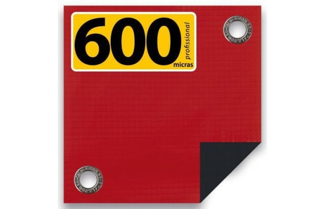 Lona para Tatame Vermelha x Preta CK600 Micras Profissional - Proteção para Ringue Octógono e Tatame EVA M2