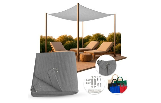 Tela Shade 90% Sombreamento Cinza Reforçada - Cobertura Garagem Pergolado Piscina Área Externa M2