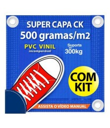 Capa de Segurança para Piscina CK500 Micras 8x4 PVC Vinil - Suporta Peso, Evita Quedas e Acidentes
