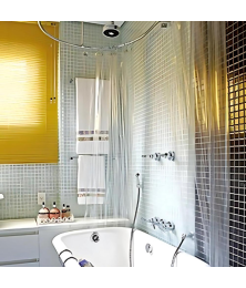 Cortina Box Banheiro Transparente Cristal Diversas Medidas com Presilha para Fixar - Anti-UV Antifungica e Atóxica