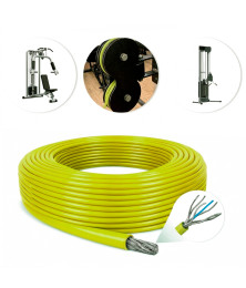 Cabo de Aço Revestido Verde Lemon 4,8mm 3/16 6x19 AF Galvanizado G-FORCE Flexível - Polias Academia Máquinas Guarda Corpo