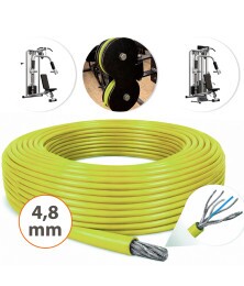 Cabo de Aço Revestido Verde Lemon 4,8mm 3/16 6x19 AF Galvanizado G-FORCE Flexível - Polias Academia Máquinas Guarda Corpo