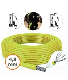Cabo de Aço Revestido Verde Lemon 4,8mm 3/16 6x19 AF Galvanizado G-FORCE Flexível - Polias Academia Máquinas Guarda Corpo