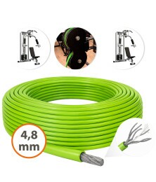 Cabo de Aço Revestido Verde 4,8mm 3/16 6x19 AF Galvanizado G-FORCE Flexível - Polias Academia Máquinas Guarda Corpo