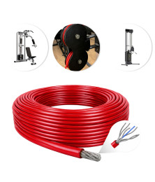 Cabo de Aço Revestido Vermelho 4,8mm 3/16 6x19 AF Galvanizado G-FORCE Flexível - Polias Academia Máquinas Guarda Corpo