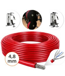 Cabo de Aço Revestido Vermelho 4,8mm 3/16 6x19 AF Galvanizado G-FORCE Flexível - Polias Academia Máquinas Guarda Corpo