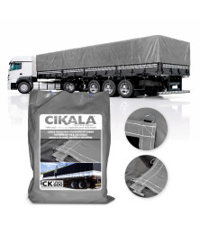 Lona de Caminhão Cinza x Preta CK600 Micras PVC Emborrachado - Resistência Proteção Segurança Grandes Cargas M2