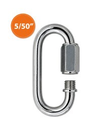 Mosquetão Oval Galvanizado com Trava Rosca 5x50 mm para Cabo de Aço Cordas e Correntes
