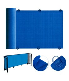 Tela Privacidade para Cerca Azul com Bainha 1/2 Argola de Fixação para Muros Varandas