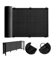 Tela Privacidade para Cerca Preta com Bainha 1/2 Argola de Fixação para Muros Varandas