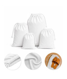 1 kit 4 bolsas multiuso tecido branco poliéster