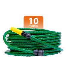 Mangueira de Jardim 10 Metros em PVC Verde com Esguicho de Alta Pressão
