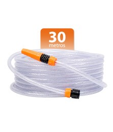 anúncio mangueira transparente com selo 30m