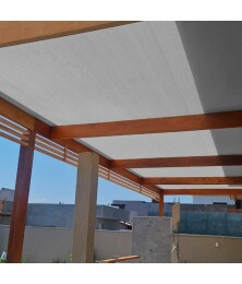Forro de Tela Sombreamento Cinza para Pergolado 90% Sombreamento Proteção UV - Cobertura Áreas Externas Gourmet