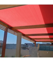 Forro Tela para Pergolado Vermelho Shade 90 % Sombreamento Proteção UV - Cobertura Áreas Externas Gourmet