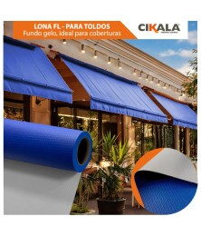 Lona para Toldo Azul Fundo Gelo 1x1,40 M em PVC - Perfeita para Toldos Retráteis e Cortinas