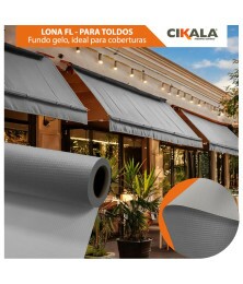 Lona para Toldo Cinza Fundo Gelo 1x1,40 M em PVC - Perfeita para Toldos Retráteis e Cortinas