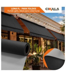 Lona para Toldo Preto Fundo Gelo 1x1,40 M em PVC - Perfeita para Toldos Retráteis e Cortinas
